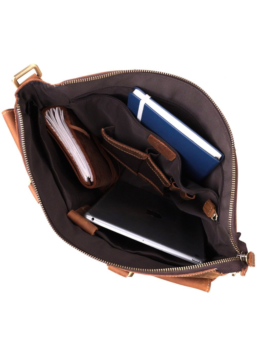 Стильный портфель в винтажном стиле из натуральной кожи 22673 Коричневый Vintage (292920521)