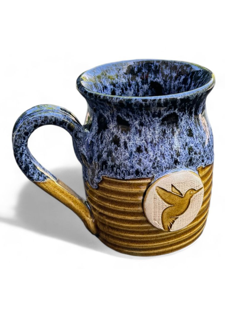 Чашка синяя ручной работы Птичка Viking (292565356)