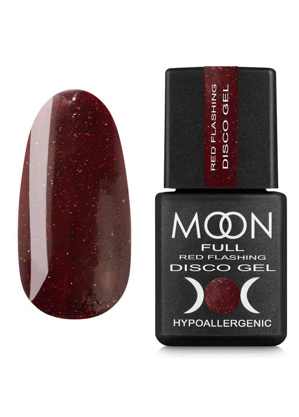 Светоотражающий Disсo Gel Full Red Flashing № FD08, 8 мл Moon (295287717)