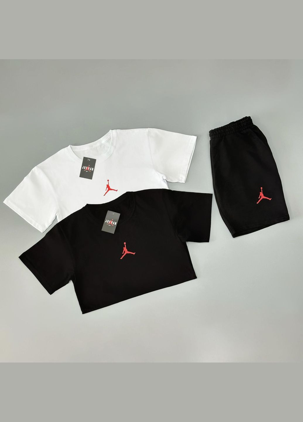 Літній чоловічий костюм 3в1 Air Jordan чорно-білий No Brand (340272872)