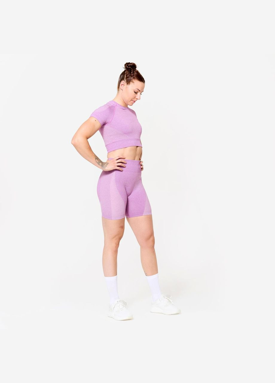 Бесшовные розовые шорты женские для фитнеса. Domyos (370368852)