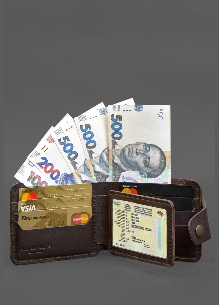 Шкіряне портмоне 9.1 темно-коричневе (A-028561) BlankNote (328444972)