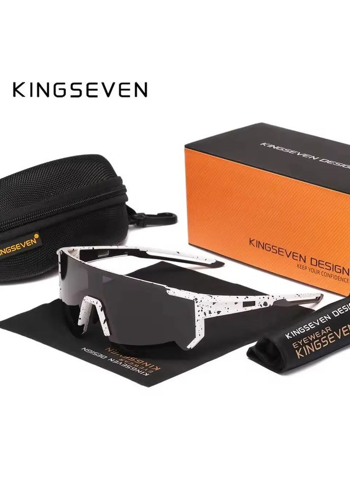 Протиударні велосипедні поляризаційні сонцезахисні окуляри 920 White Gray KINGSEVEN (331902425)
