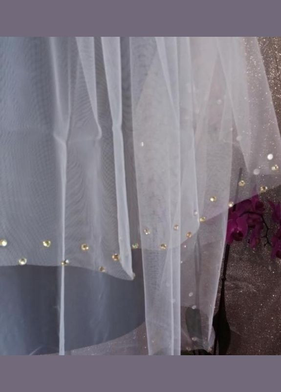 Весільна фата зі стразами 2025 No Brand (318481725)