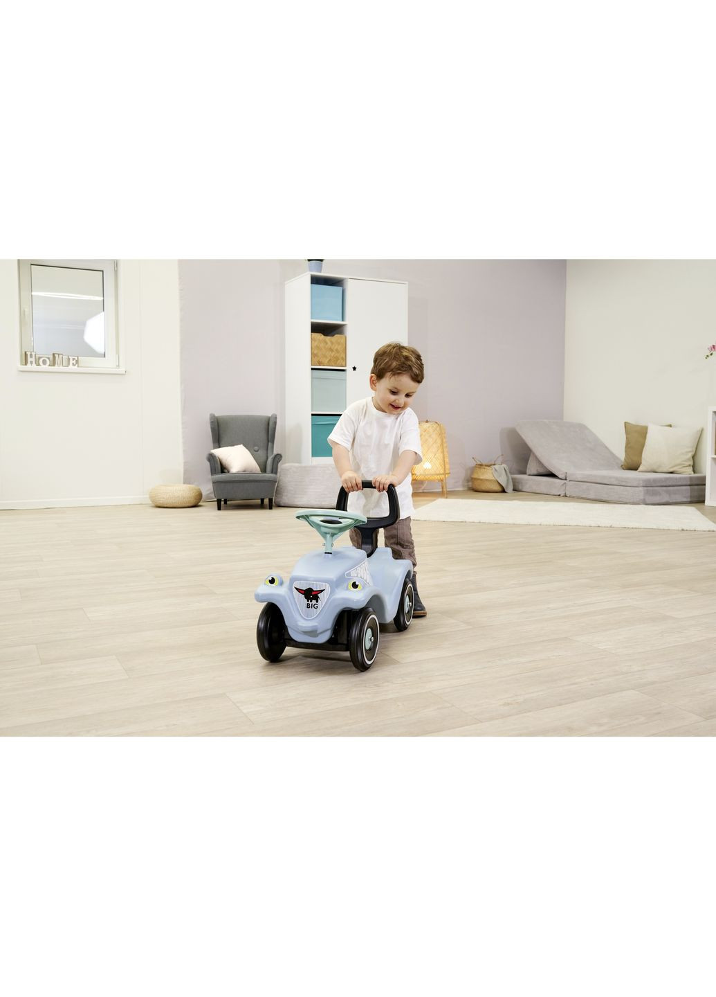 Машинка 2 в 1 для катания малыша, со спинкой, голубой () BIG 56145 (361658769)