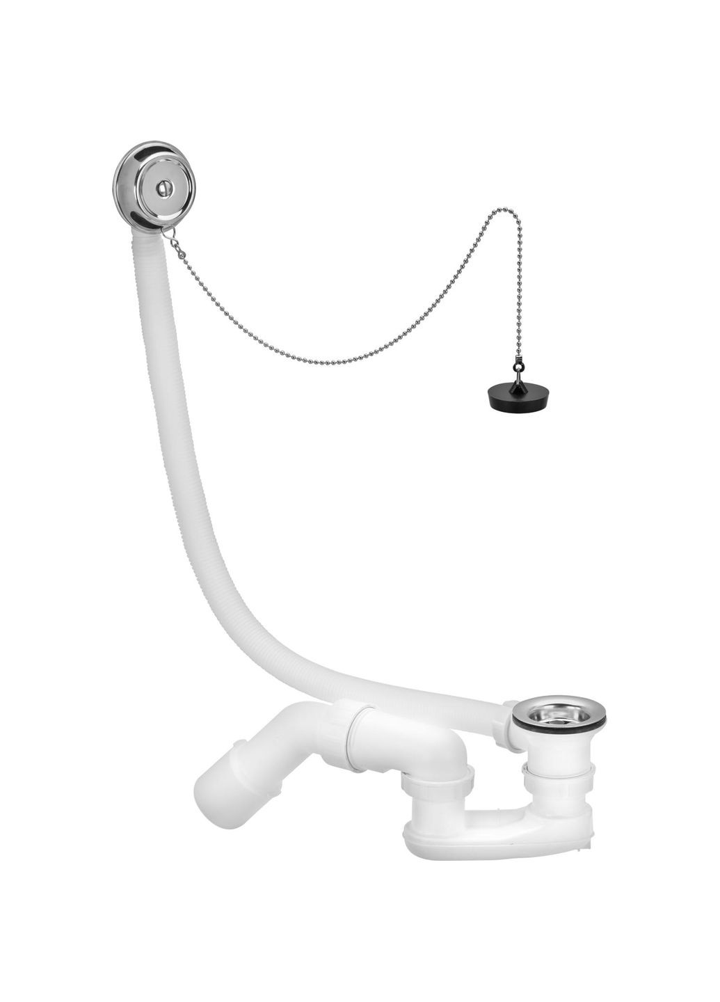 Сифон для ванни 1 1/2″x40/50 з переливом пластик білий (311537) Viega (335040914)