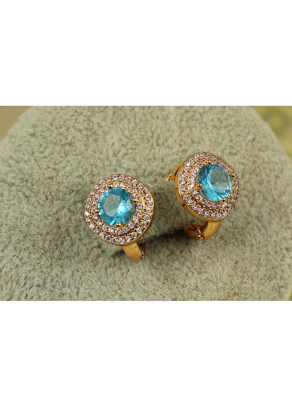 Серьги большая мечта с голубым камнем 1,3 см золотистые love-shopping Xuping Jewelry (354660764)