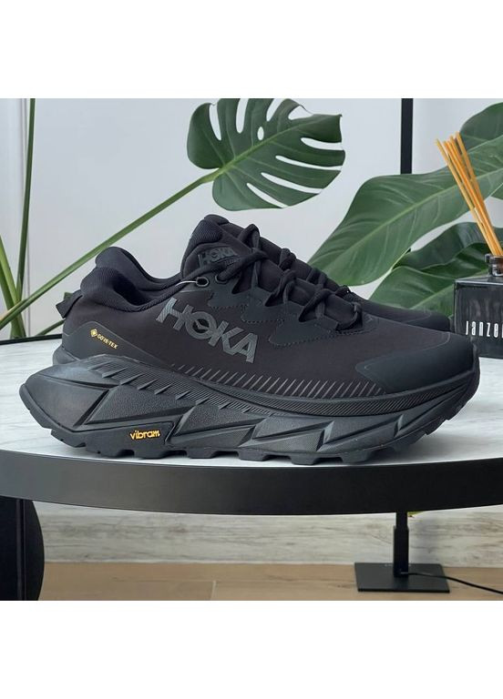 Чорні Осінні кросівки чоловічі hoka skyline-float x gore-tex black | хока скайлайн-флоат чорні No Brand