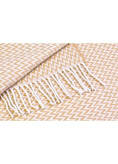 Плед бавовняний Зиг-заг 4102 140х200 см бежевий Love You (364105667)