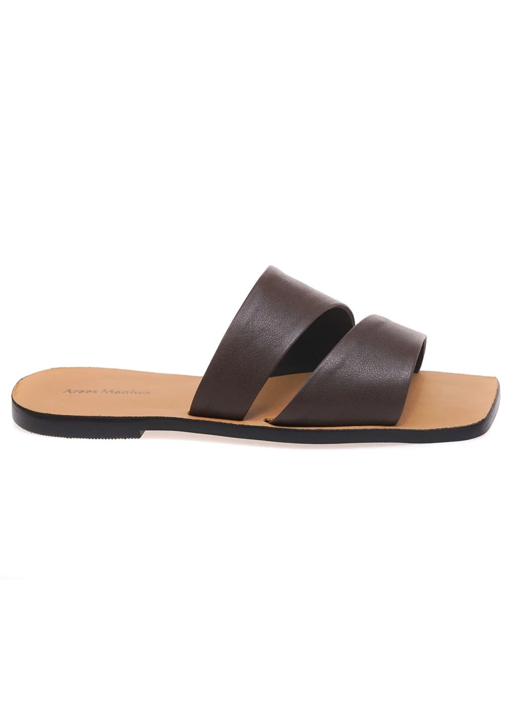 Коричневые шлёпанцы женские am10658-1-19/brown lthr Arees Meniwa