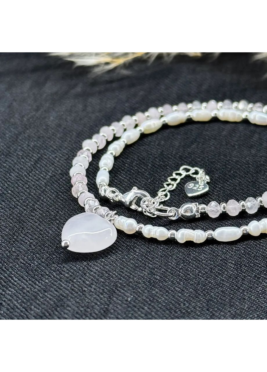 Чокер натуральний Рожевий Кварц та Перли рис, фур-ра гіп-ний сплав колір срібло d-4-6х3мм+- L-37-42см No Brand кварц, перли (культивовані) латунь, натуральний камінь срібло (362695449)