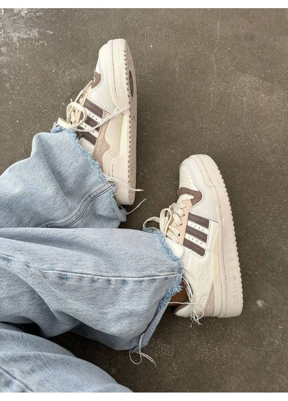 КРОССОВКИ ЖЕНСКИЕ ADIDAS FORUM LOW TEDDY BEIGE АДИДАС ФОРУМ No Brand бежевые демисезоны (368859740)