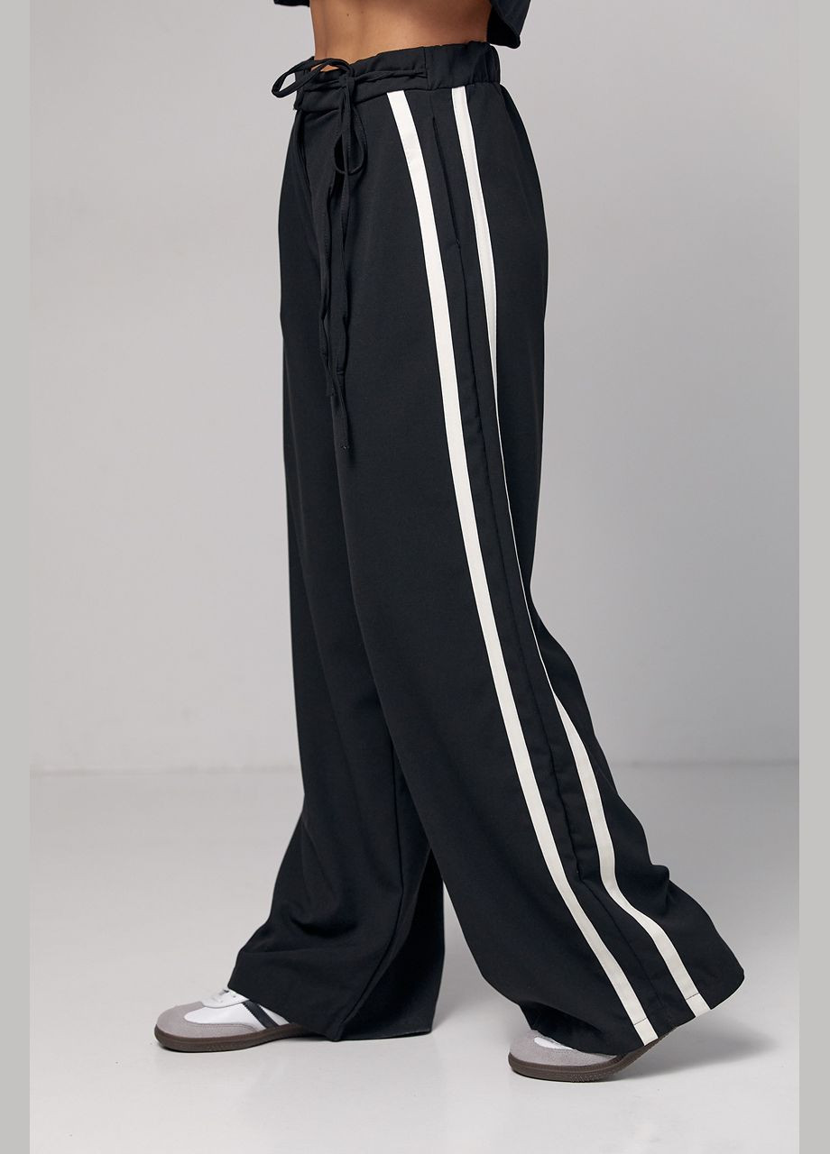 Женские брюки с лампасами на завязке 8905 Lurex (292253032)