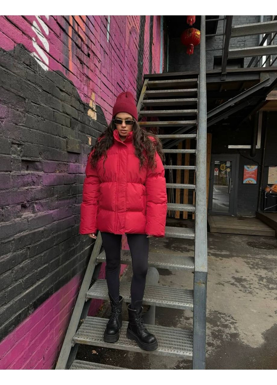 Красная демисезонная женская куртка FINO Mode
