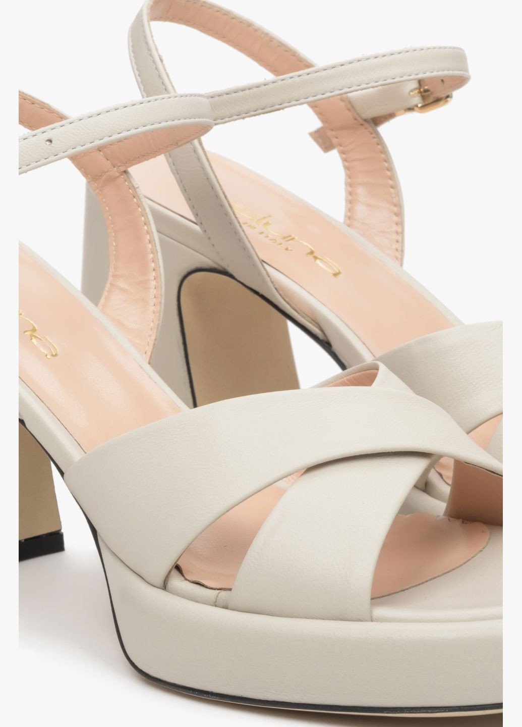 Светло-бежевые босоножки, цвет молочный Evaluna