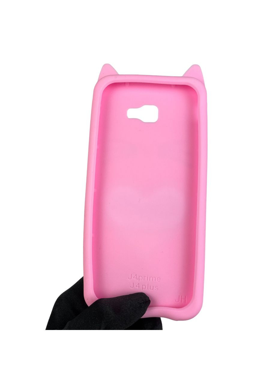 Чохол для Galaxy J4 Plus 2018 SM-J415 дитячий 3д у формі котика переливашка на самсунг г4 плюс рожевий Samsung (366022127)