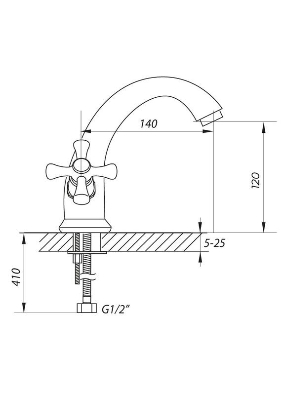 Смеситель для умывальника JAP 722 (ZX2869) Zerix (322004818)