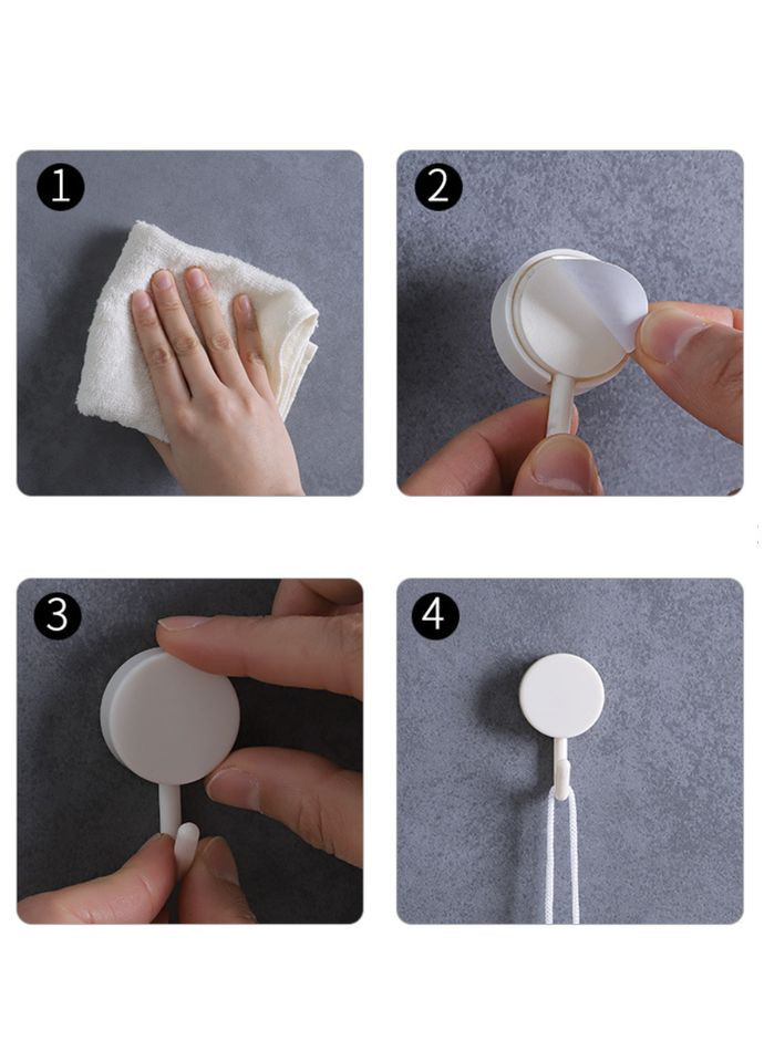 Набір гачків 10 штук, пластикові круглі гачки для дому (, чорний) China (367623329)