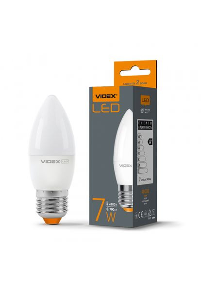 LED лампа C37e 7W E27 4100K (VLC37e-07274) Videx (305757267)