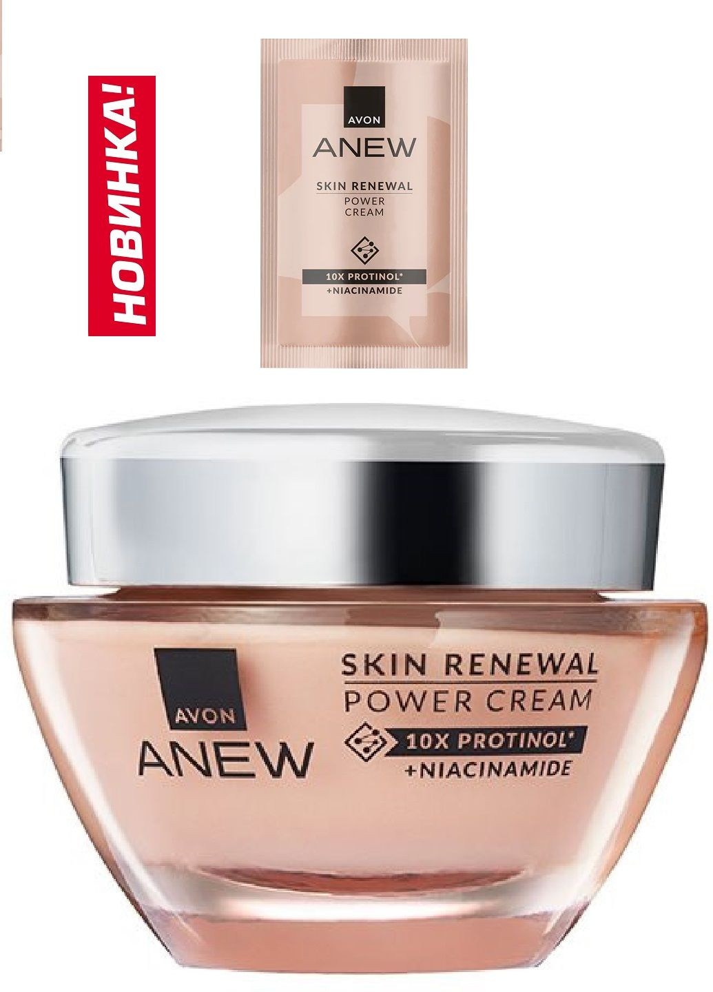 Avon Листівка із пробним зразком крем для обличчя та шиї «Енергія Протинолу» (2 мл) — Крем, (293152275)