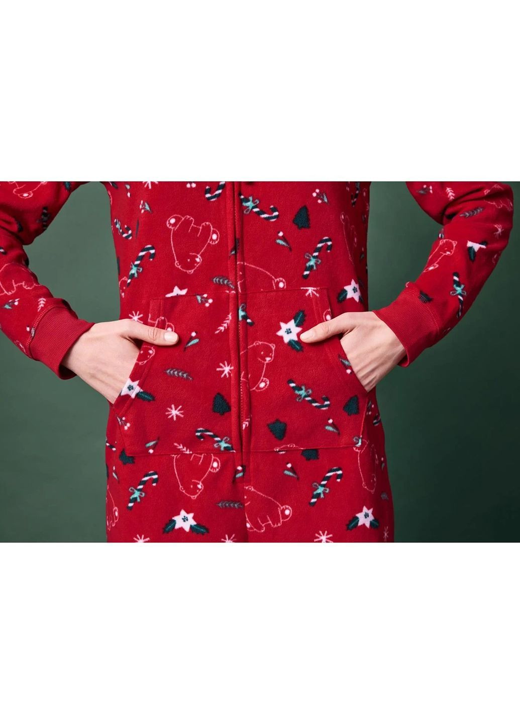 Жіноча піжама флісова кігурумі в новорічний принт Esmara (362916308)