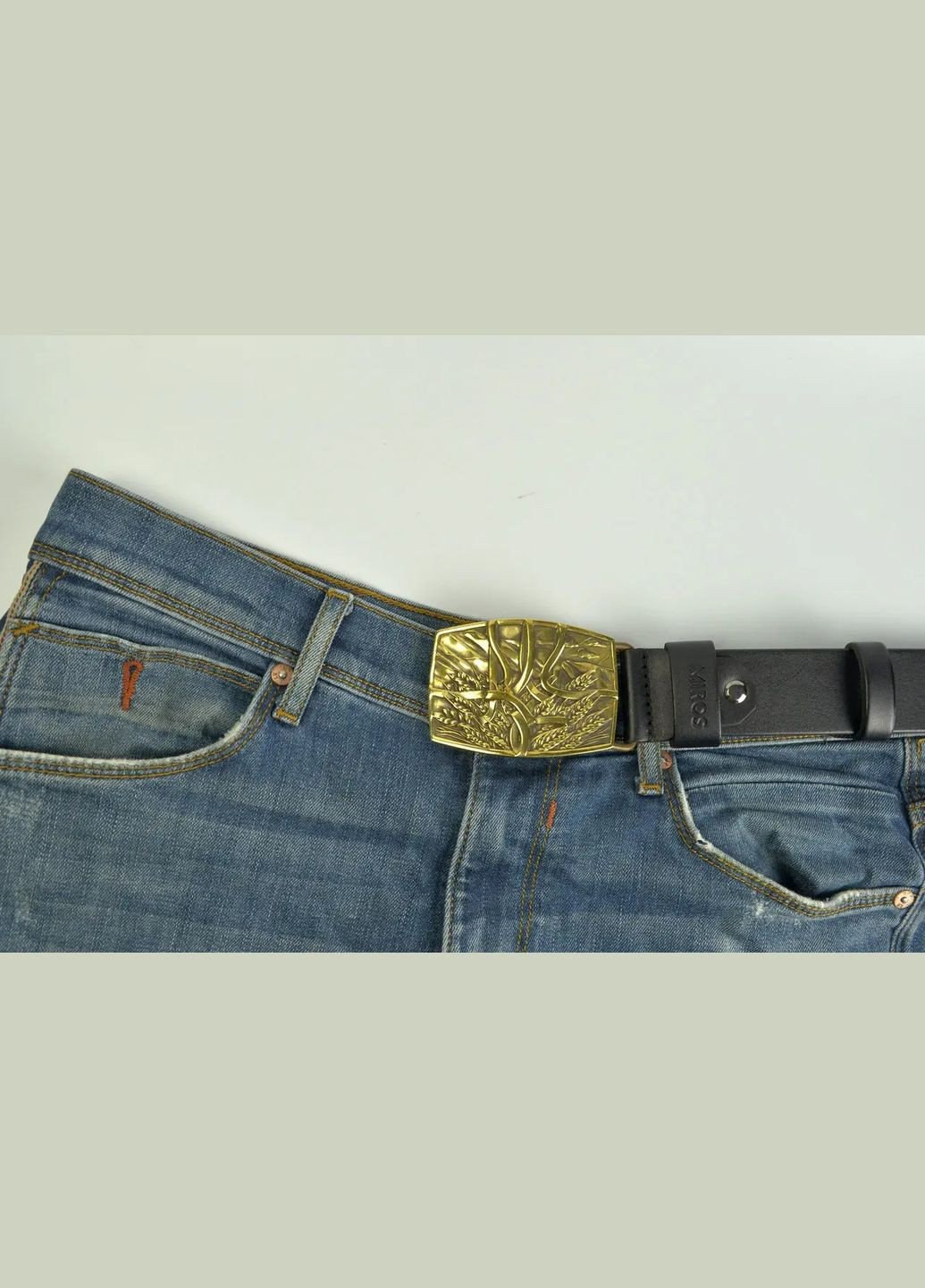 Ремень кожаный с тризубом "Герб Украины + HIMARS", Черный Handmade 205-001-009 (345646774)