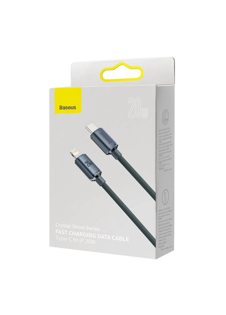 Дата кабель USB-C to Lightning 2.0m 20W Crystal Shine Series black (CAJY000301) Baseus (398226890)