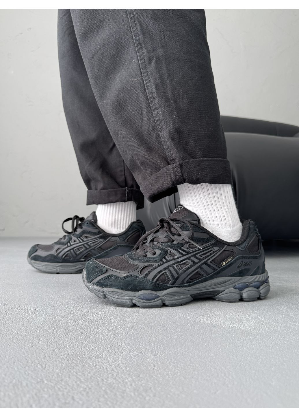 КРОССОВКИ ЖЕНСКИЕ ASICS GEL-NYC TRIPLE BLACK GORE-TEX АСИКС ГЕЛЬ НЮК No Brand чёрные демисезоны (367174455)