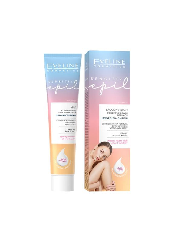 Крем для депіляції зволожувальний SENSATIV EPIL 125 мл. 7698 Eveline Cosmetics (340111238)