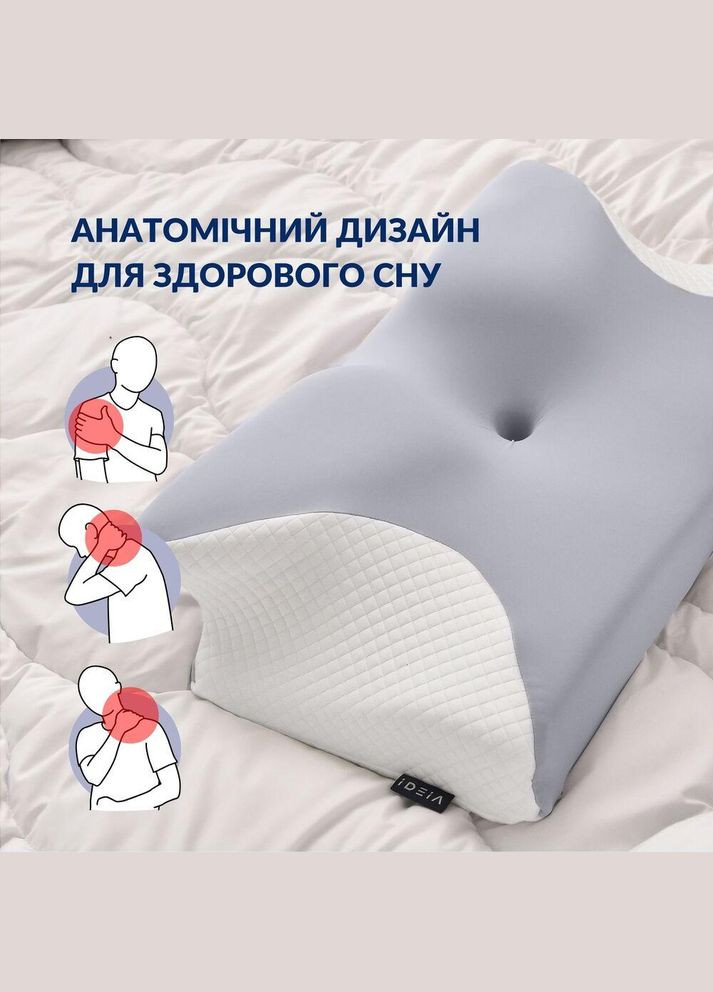 Подушка ортопедическая ErgoSleep 61х34х12 см анатомическая с эффектом памяти для сна на боку, спине IDEIA (367727592)