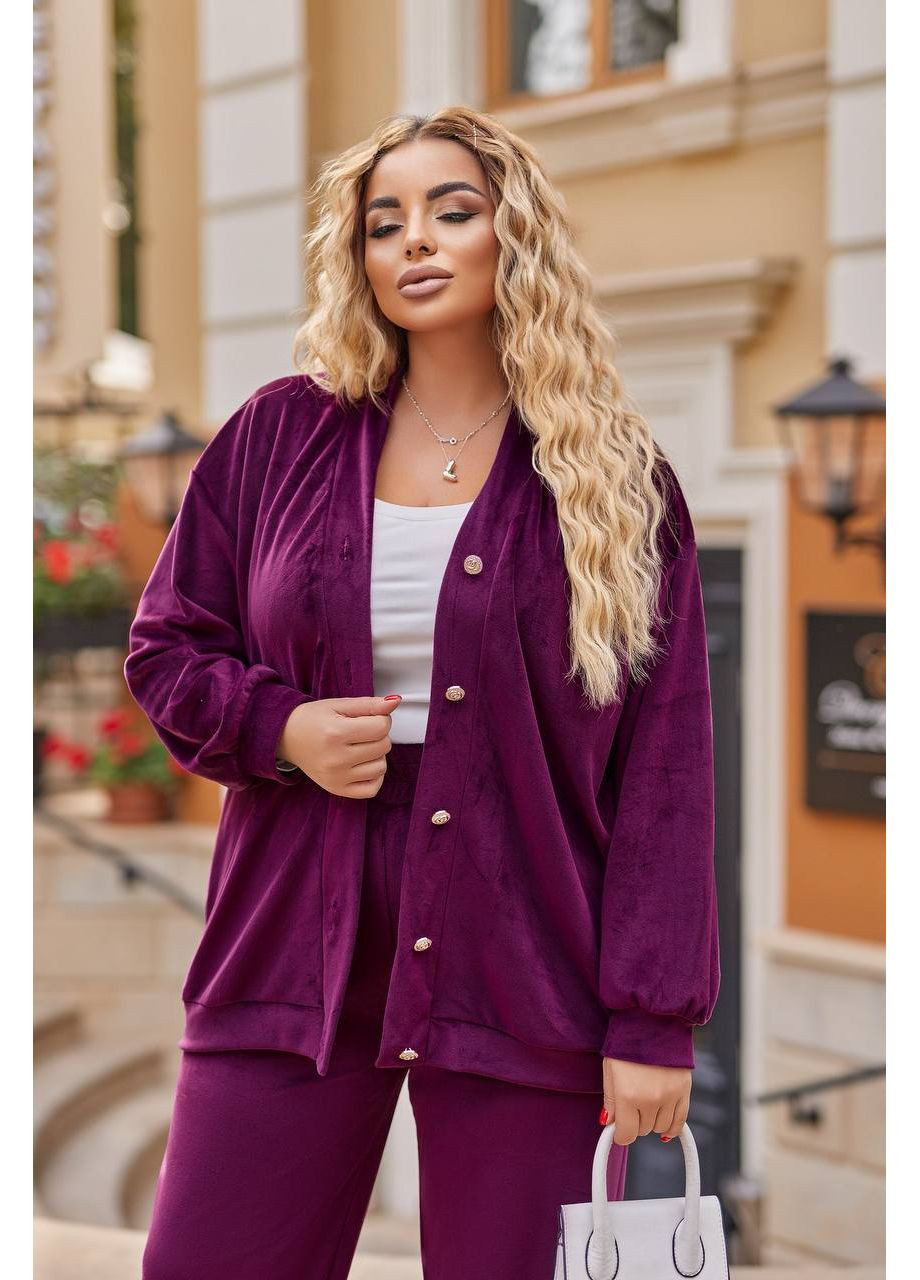 Жіночий костюм велюровий великих розмірів Style Point (356145422)