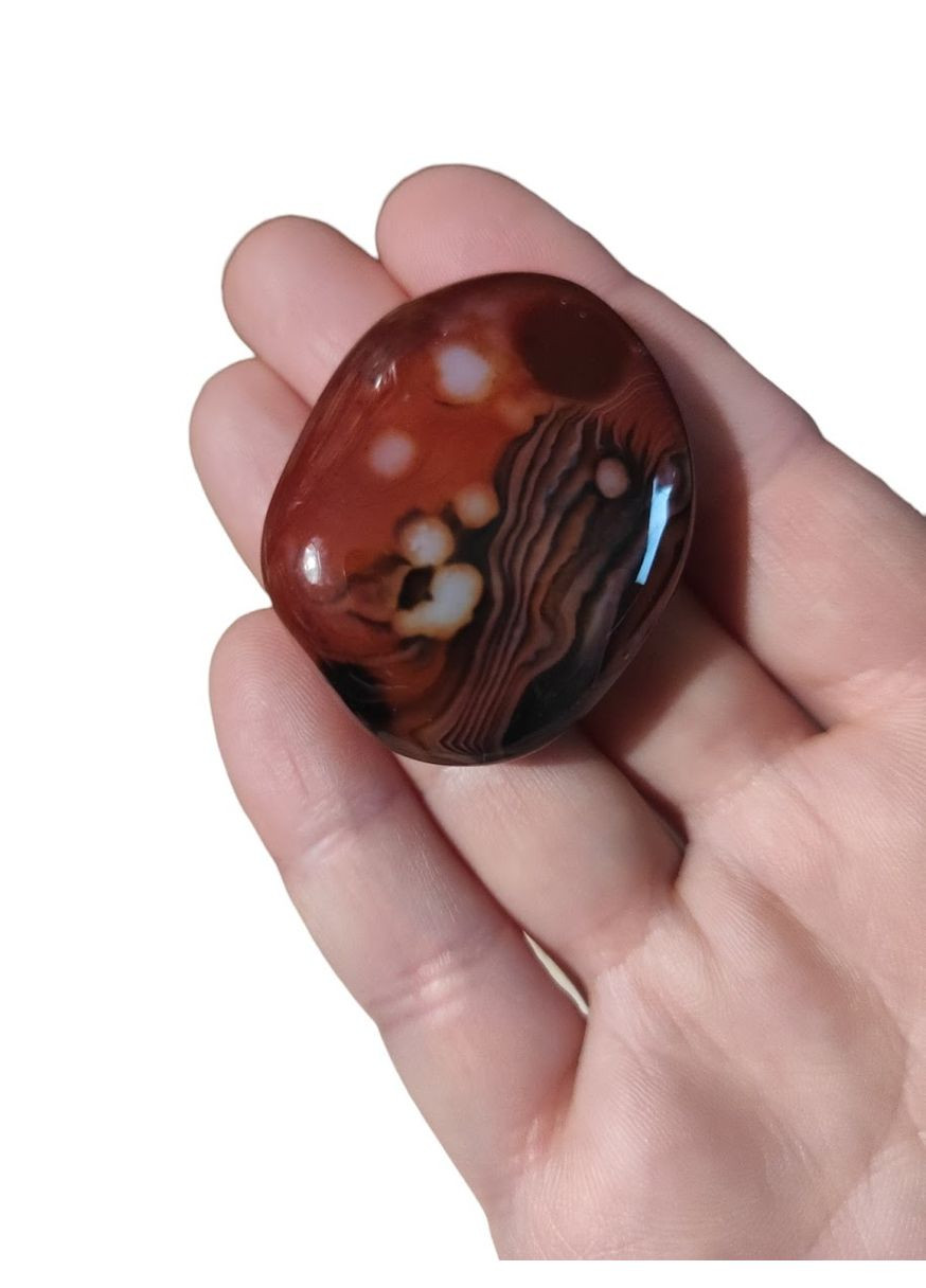 Крупный обработанный камень Полосатого агата 1 шт, размер 40 мм No Brand (317270363)