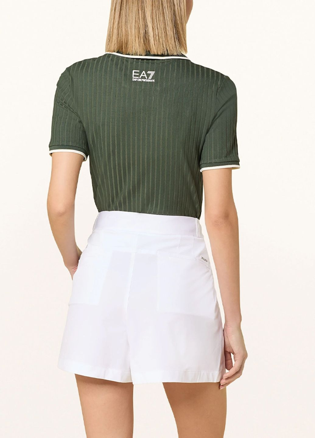 Зеленая женская футболка-поло Emporio Armani