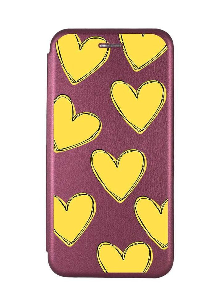 Чехол-книжка с рисунком для Samsung Galaxy A05 (A055):: Сердечка желтые (принт 259) G-Case (355392090)