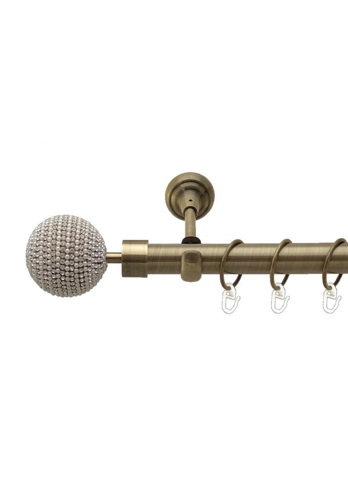 Карниз Карера металевий однорядний відкритий гладка труба Антик 25 мм 160 см (4223978) ORVIT (300845389)