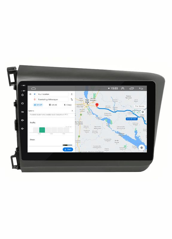 Штатна магнітола 9" Honda Civic 2011-2015 2+32 4G Top Андроїд 9 6 шт. Lesko (336192886)