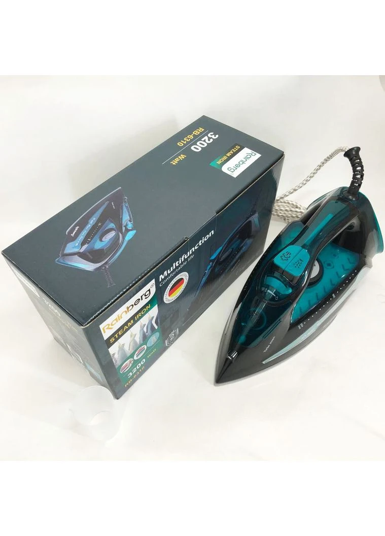 Праска RB-6310 3200W, парова праска, керамічна підошва, потужна праска, праска прасувальна DE-41 Rainberg (378153412)