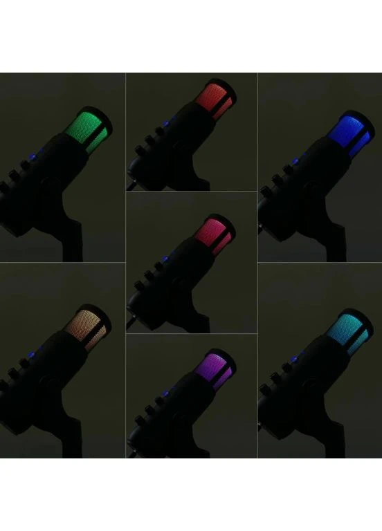 Студийный микрофон MU900 RGB USB, Plug&Play, настольный микрофон для стриминга и записи звука No Brand (387644410)