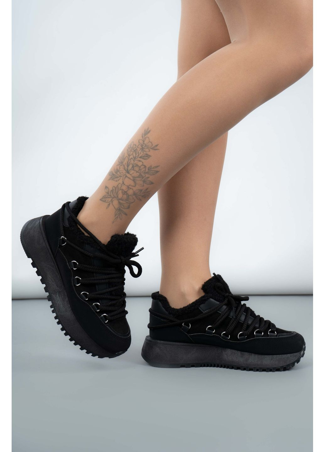 Кросівки жіночі JW127 чорні 346704 Fashion чорні зими (368971367)