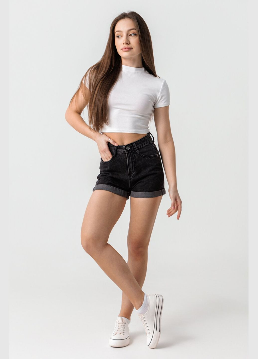 Шорты джинсовые женские 608 Темно-серый (2000990377739S) shop (2000990377739) No Brand (362895436)