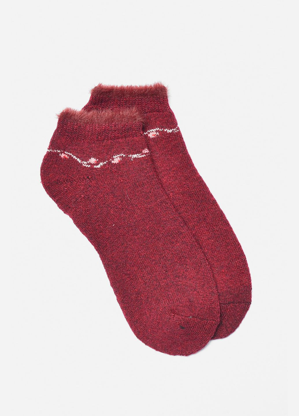 Бордові шкарпетки жіночі махрові на верблюжій вовні бордового кольору Let's Shop малюнки (307147933)