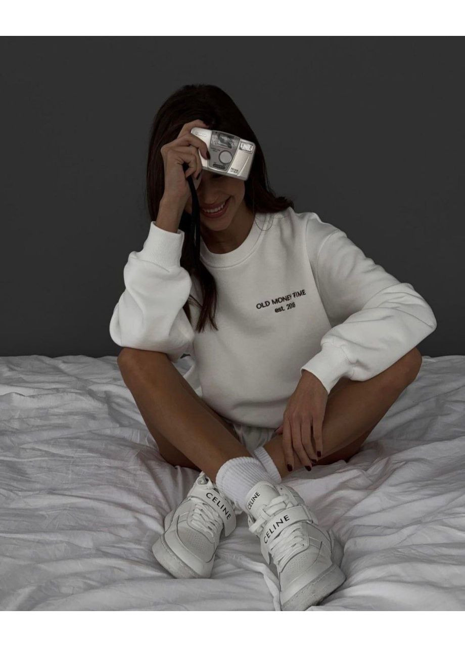 Молочний світшот жіночий old money — замір в описі Vione напис без декору (368708736)