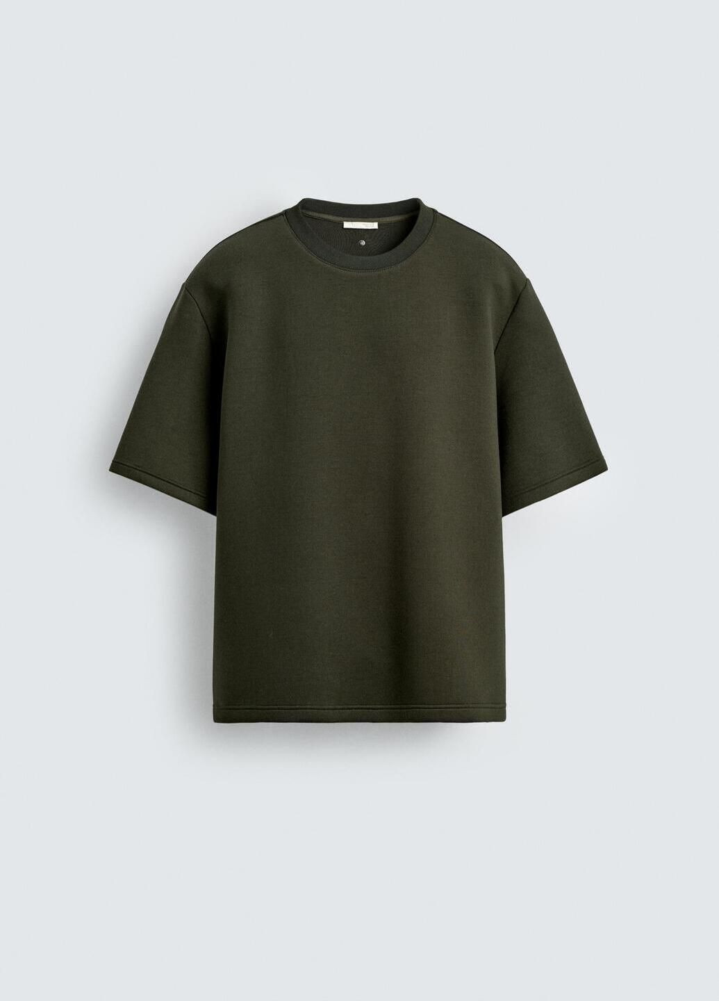 Темно-зеленый свитшот Zara однотонный (365703142)