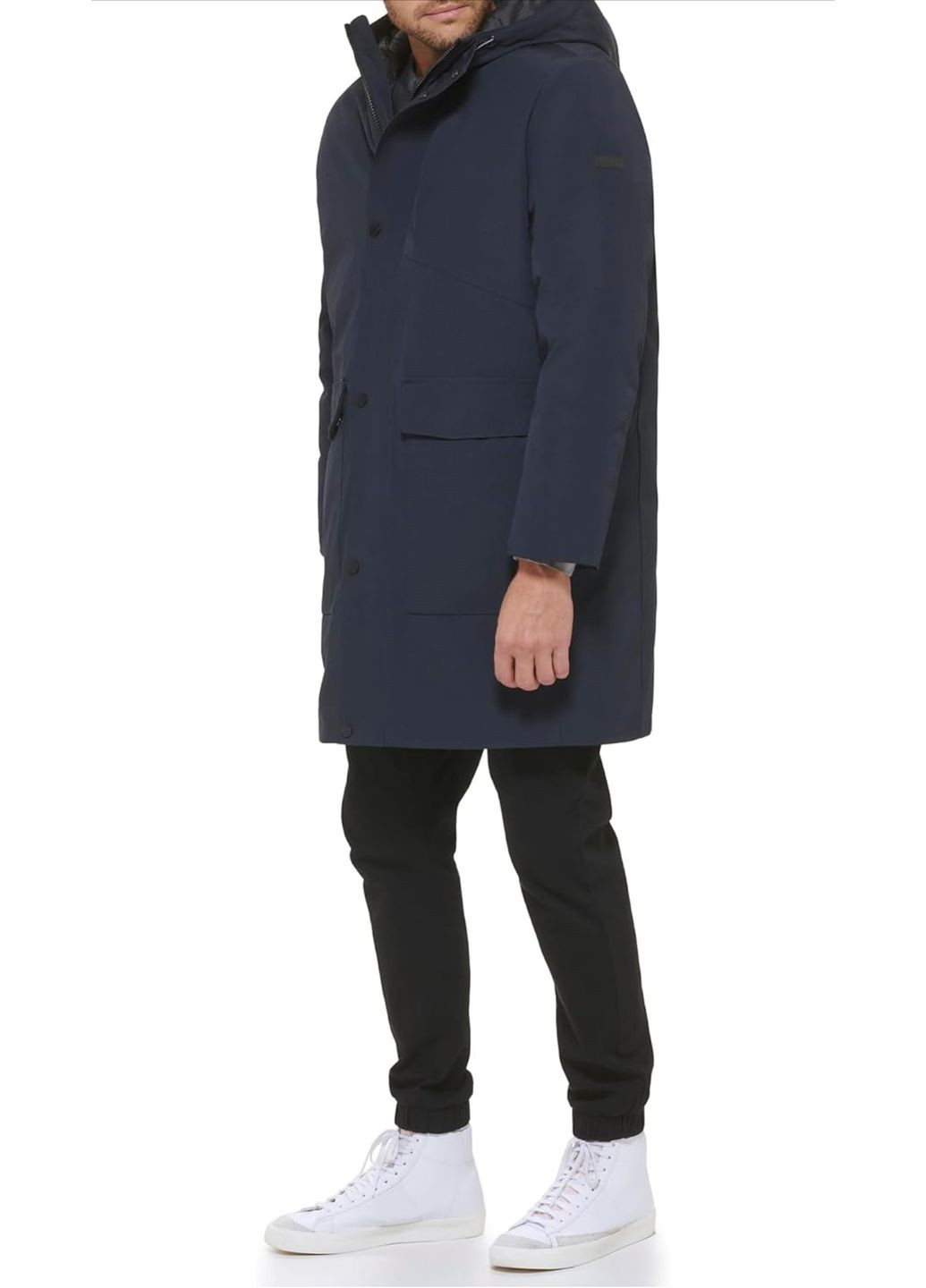 Темно-синий зимний Пуховик аляска DKNY