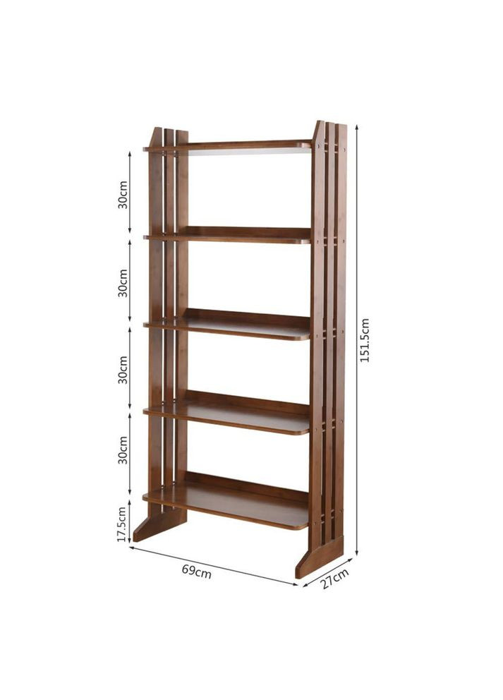 Этажерка разборная из дерева Кентербери 5 мокко (МЕБ-0017510) No Brand (327849069)