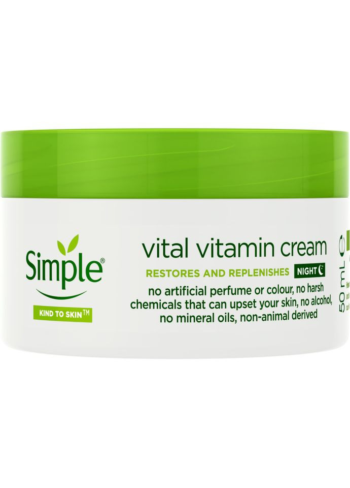 Simple Нічний крем Kind to Skin Вітамінний, 50 мл — Крем, (331860329)