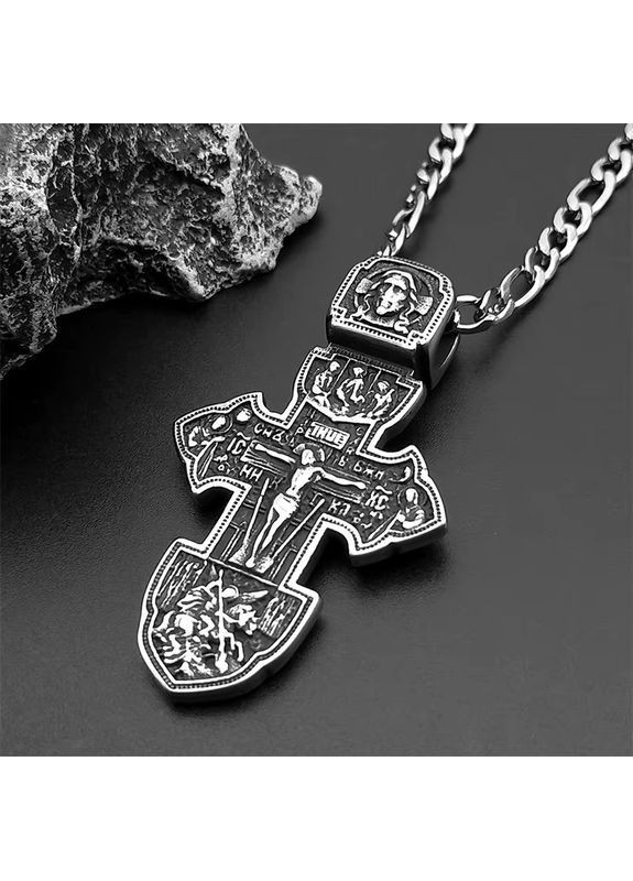 Мужской кулон с цепочкой крестик на шею подвеска амулет оберег STORE 187 (372012898)