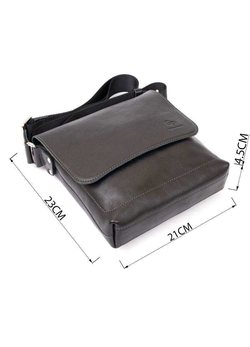 Кожаная сумка кросс боди мужская мессенджер через плечо черная 11333 Grande Pelle (329195830)
