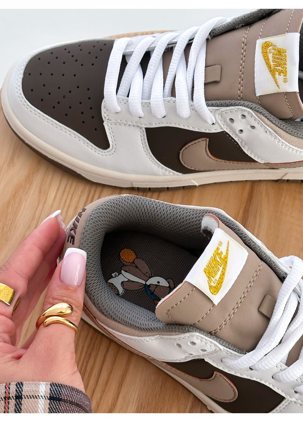 Кроссовки женские и мужские Nike SB Dunk Low Teddy Bear beige brown | Найк СБ Данк низкие бежевые коричневые No Brand бежевые демисезоны (348419326)