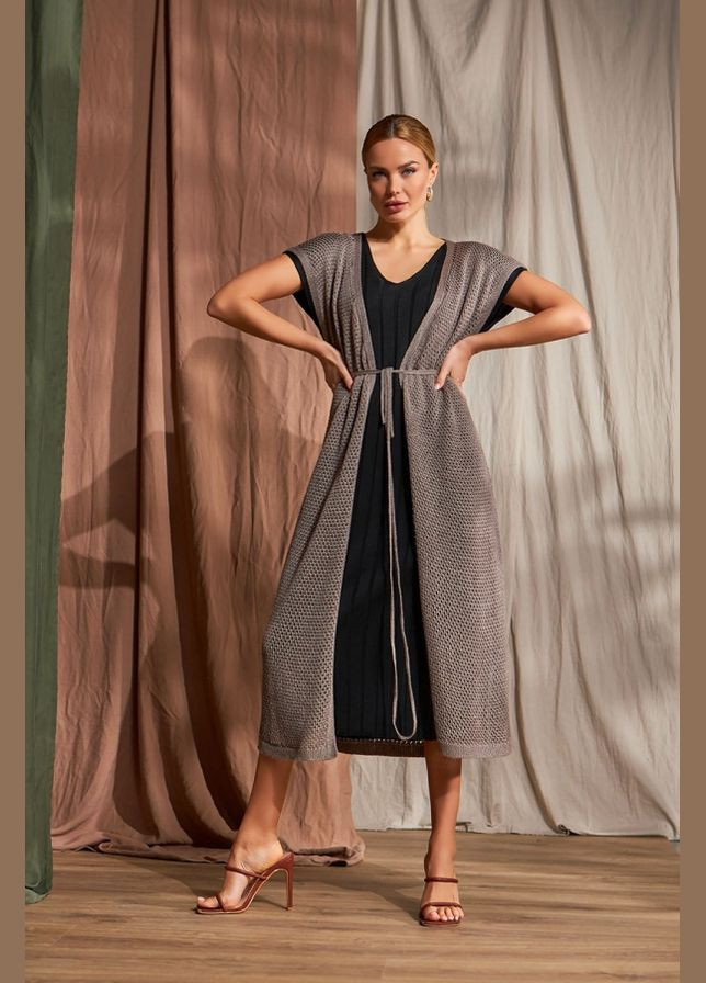 Жіночий подовжений кардиган-сітка (2456) Triko Bakh (334710291)